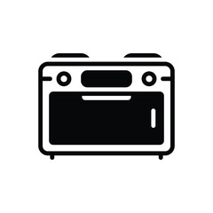 Black solid icon for oven