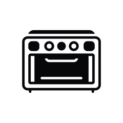 Black solid icon for oven