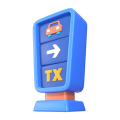 Taxi Stand 3D Illustration Icon