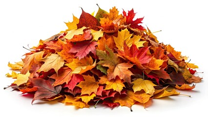 Obraz premium Isolated autumn leaves, a panoramic backdrop of vibrant fall foliage.