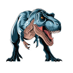 tyrannosaurus realistic attacking with claws design illustration logo