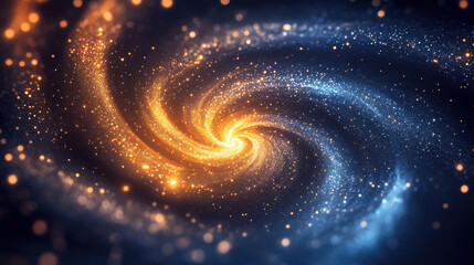 Fototapeta premium Swirling galaxy with vibrant colors and glowing stars