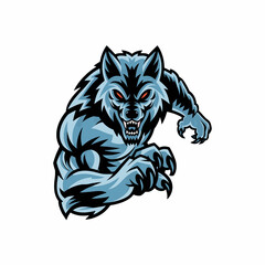 Obraz premium werewolves pose attacking with claws illustration logo