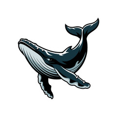 Fototapeta premium whale design illustration logo on white background