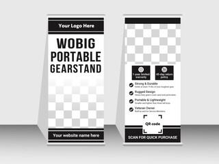 Professional Corporate Business Stand Roll up Banner Layout and Pull up Banner Template