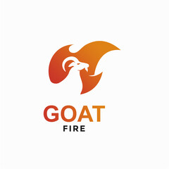 goat fire simple logo in negative space