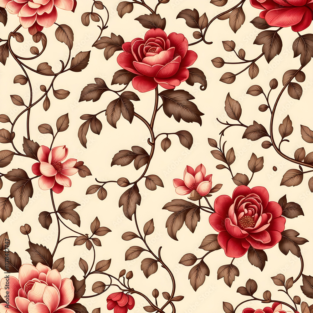 Poster seamless pattern with flowers
