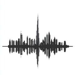 Naklejka premium Dubai Skyline: A Stunning Silhouette of Modern Architecture
