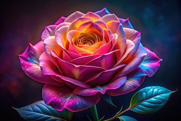 Delicate Pink Rose, Soft Lighting, Generative AI Photography