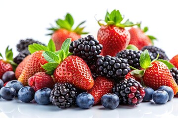 Savor summer's sweetness!  Juicy blackberries and strawberries burst with flavor.