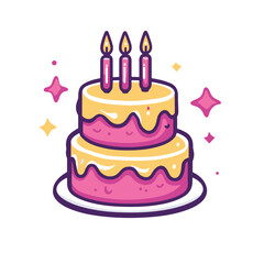 Vector icon of a two tier cake with candles