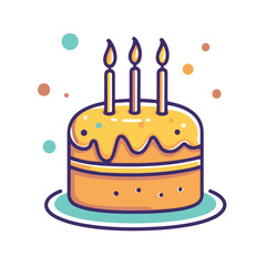Vector icon of a two tier cake with candles