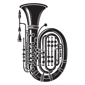 black tuba musical instrument clip art preview