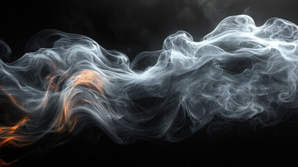 Obraz premium Swirling gray wisps with hints of orange create smoky, ethereal effect