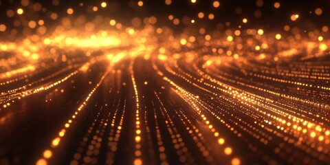 Obraz premium Soft Glowing Background with Data Grids Stretching into the Distance for Inspirational Visuals and Designs
