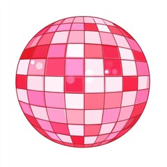 A pink disco ball illustration sphere retro.