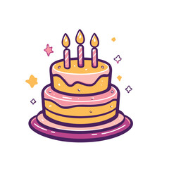 Vector icon of a two tier cake with candles
