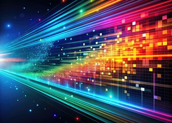 Digital Data Flow, Streamlined Technology, Data Visualization