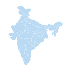 High Detailed  of  India Map  Isolated on white Background