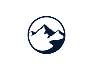 mountain circle logo template vector