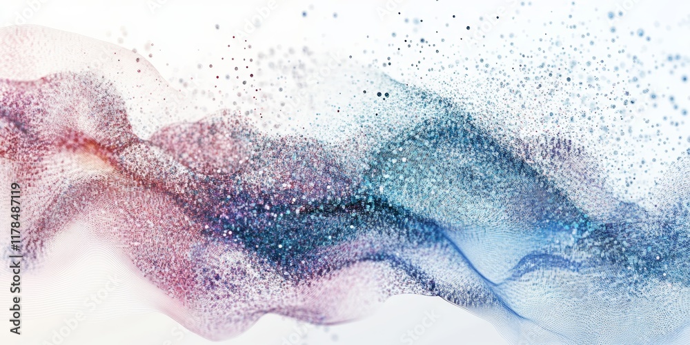 Poster abstract representation of big data concepts with colorful waves and particles for visual interpreta
