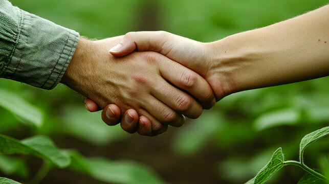 A Handshake symbolizing Agreement, Partnership, and Collaboration for a Sustainable Future
