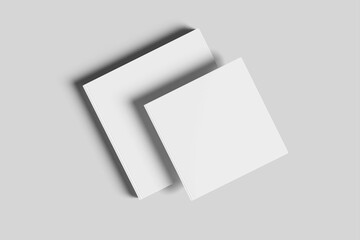 Blank stacking square book mockup