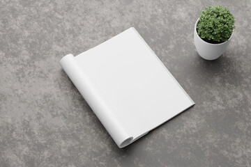 Blank opened magazine mockup