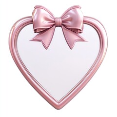 Coquette hand heart shape mirror decor pink tie.