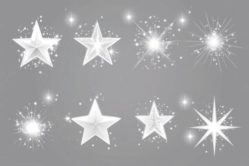 Elegant gold stars with sparkling effects for festive celebrations