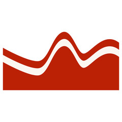 Indonesian Flag Border Illustration with Wave Design Pattern. Isolated on White Background