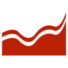 Indonesian Flag Border Illustration with Wave Design Pattern. Isolated on White Background