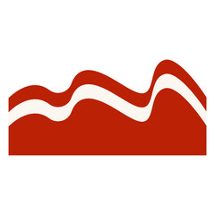 Indonesian Flag Border Illustration with Wave Design Pattern. Isolated on White Background