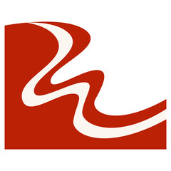 Indonesian Flag Border Illustration with Wave Design Pattern. Isolated on White Background