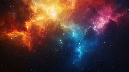 Naklejka premium Colorful space galaxy cloud nebula, Stary night cosmos, Universe science