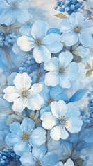 Wild bluebelle flowers painting backgrounds blossom.