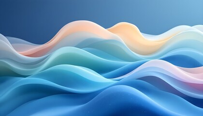 Fototapeta premium Serene Abstract Waves: A Symphony of Pastel Hues
