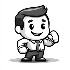 Obraz premium Happy Businessman Cartoon Character Illustration