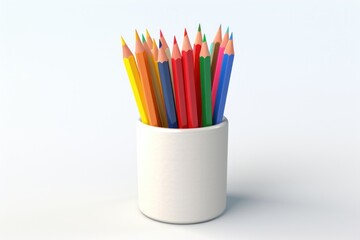 Pencil holder white background arrangement paintbrush.