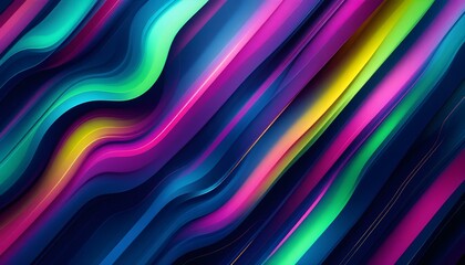 Vibrant Abstract Neon Wave Lines Background