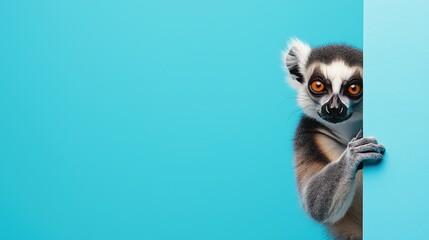 Fototapeta premium Playful lemur against vibrant background