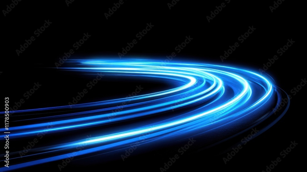Canvas Prints dynamic blue light streaks - abstract motion and speed background for modern designs