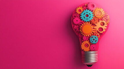 Creative gear lightbulb with technological inspiration