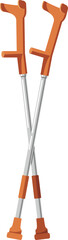 Walking crutch pair vector illustration
