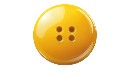 Obraz premium Yellow button isolated on white background 