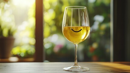Happy Wine Glass on Sunny Day