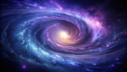 Obraz premium Deep Indigo and Purple Swirling Galaxy - Minimalist Photography, Cosmic Art, Astral Imagery, Space Aesthetic, Night Sky, Abstract Universe, Celestial Patterns