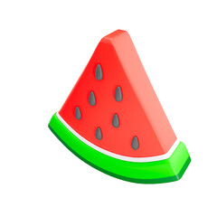 3d icon render slice of watermelon
