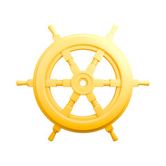 Obraz premium 3d icon render ship steering wheel