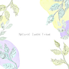 線画葉っぱ正方形フレーム